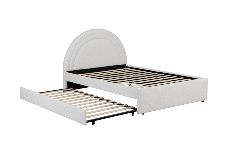 4542 Rangka Katil Penyimpanan Melengkung Trundle Bunk Upholstered