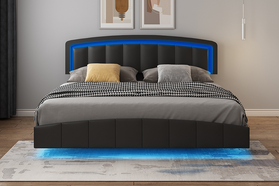 Rangka Katil Terapung Berlapis LED 4468-1