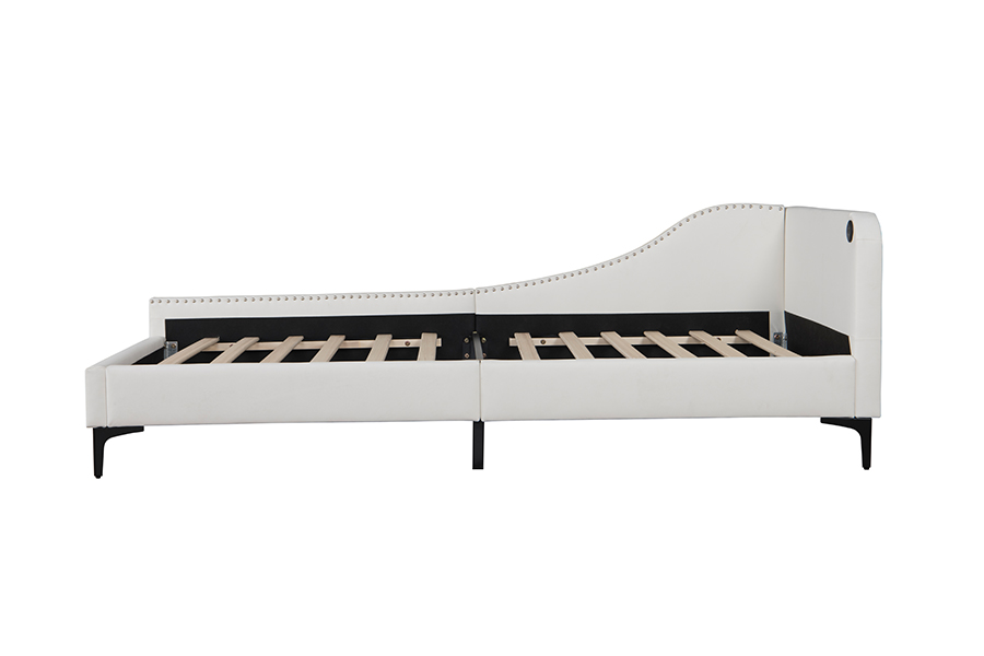Rangka Katil Kulit Berbentuk L 4546-3U USB Upholsteri