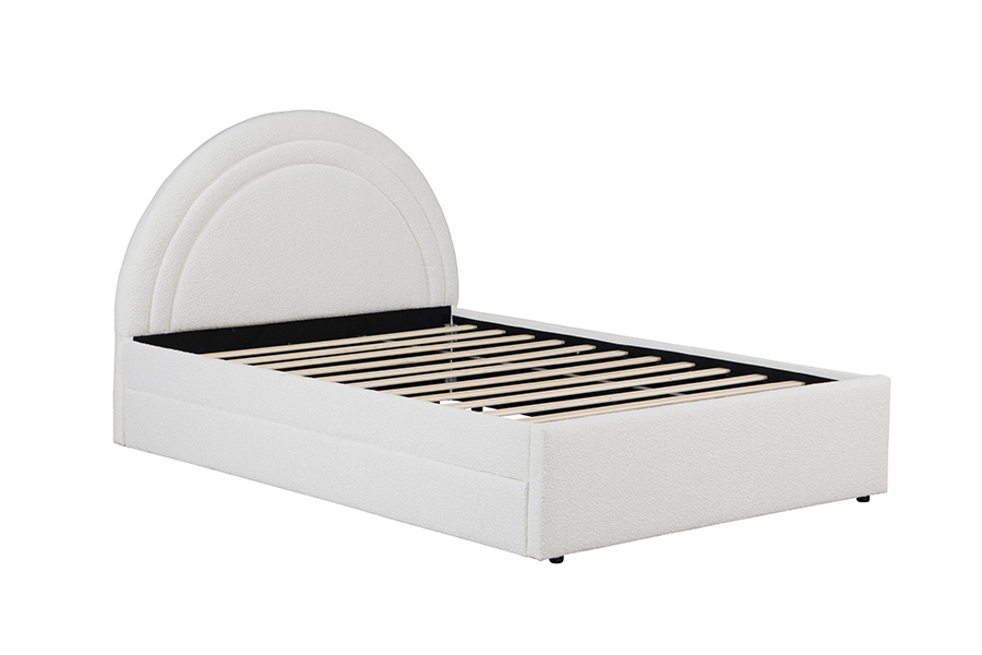 4542 Rangka Katil Penyimpanan Melengkung Trundle Bunk Upholstered