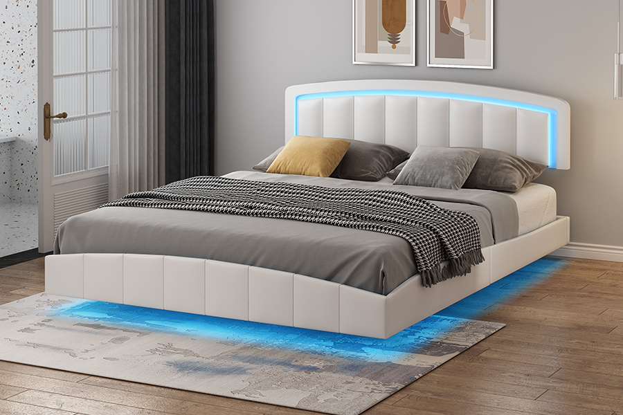 Rangka Katil Terapung Berlapis LED 4468-1