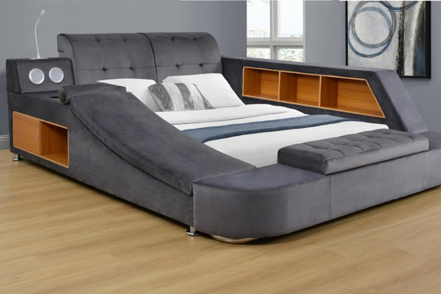 Rangka Katil Santai Bersepadu Pembesar Suara Bluetooth 1550 Upholster
