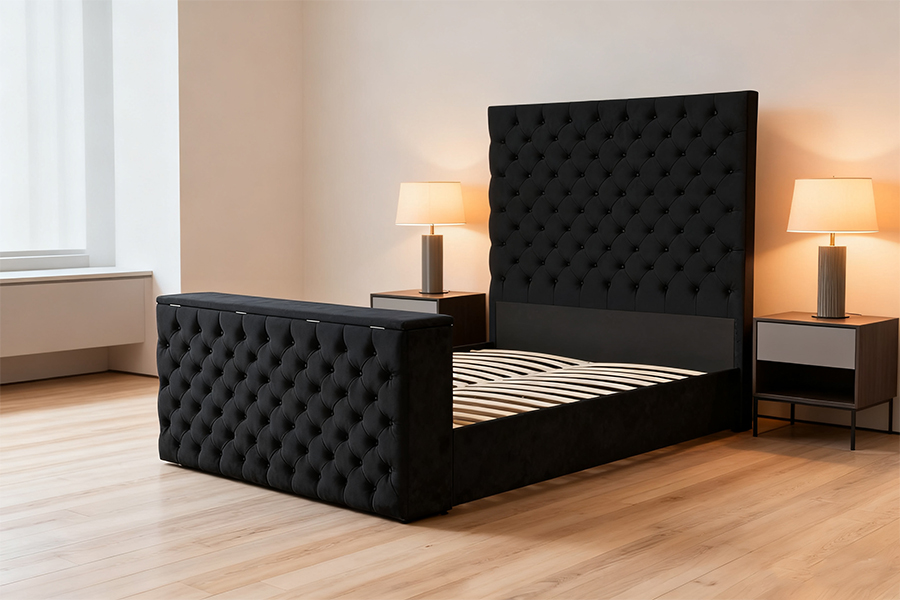 4652BG Katil Motor Stand TV Boleh Diangkat untuk Bilik Tidur Kecil