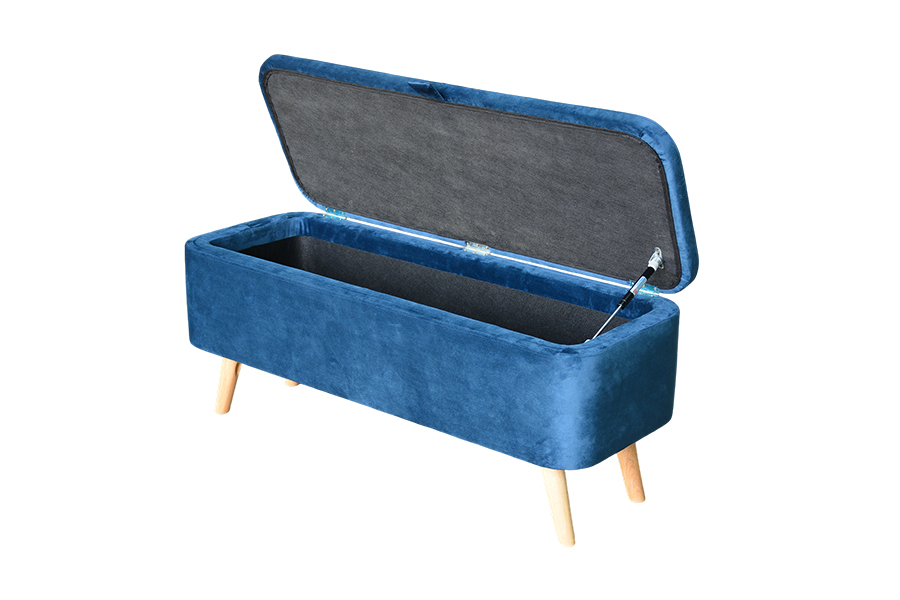 Kotak Uthmaniyyah Penyimpanan Baldu Biru WSS956 Upholsteri