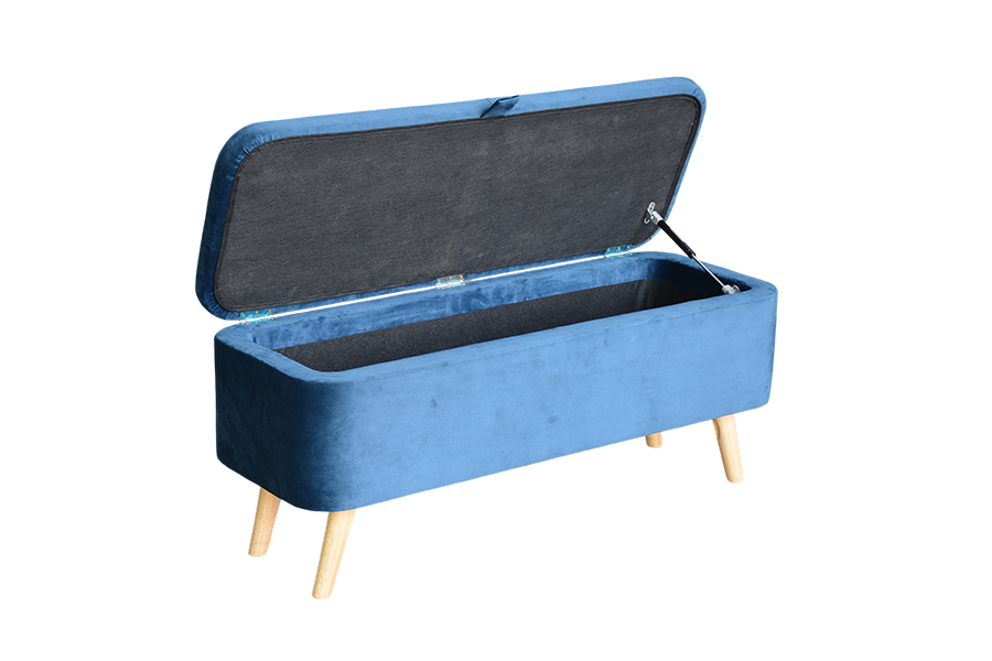 Kotak Uthmaniyyah Penyimpanan Baldu Biru WSS956 Upholsteri