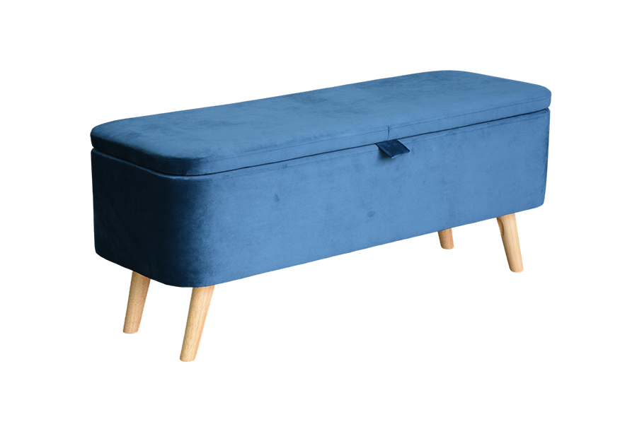 Kotak Uthmaniyyah Penyimpanan Baldu Biru WSS956 Upholsteri