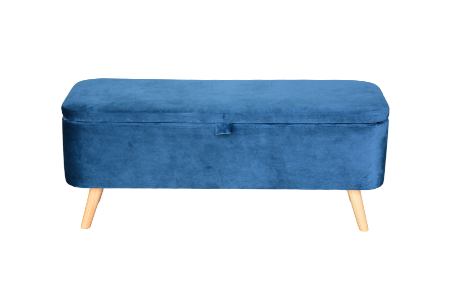 Kotak Uthmaniyyah Penyimpanan Baldu Biru WSS956 Upholsteri