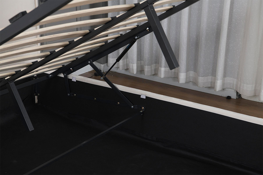 5032-1G Kayu Kepala Katil Melengkung LED Rangka Katil Upholsteri