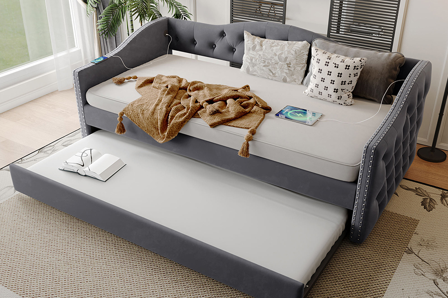 N17 Katil tarik keluar pelbagai fungsi Fungsi penyimpanan Katil sofa Trundle