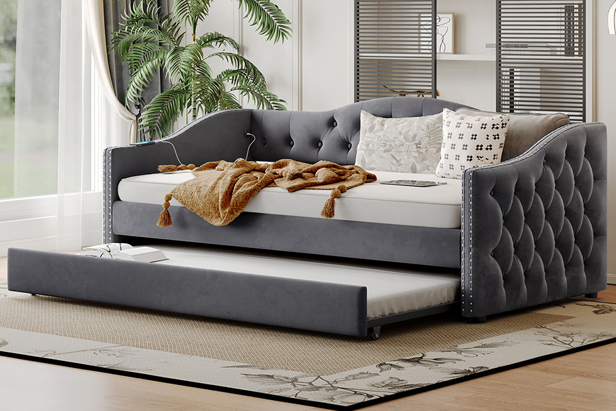 N17 Katil tarik keluar pelbagai fungsi Fungsi penyimpanan Katil sofa Trundle