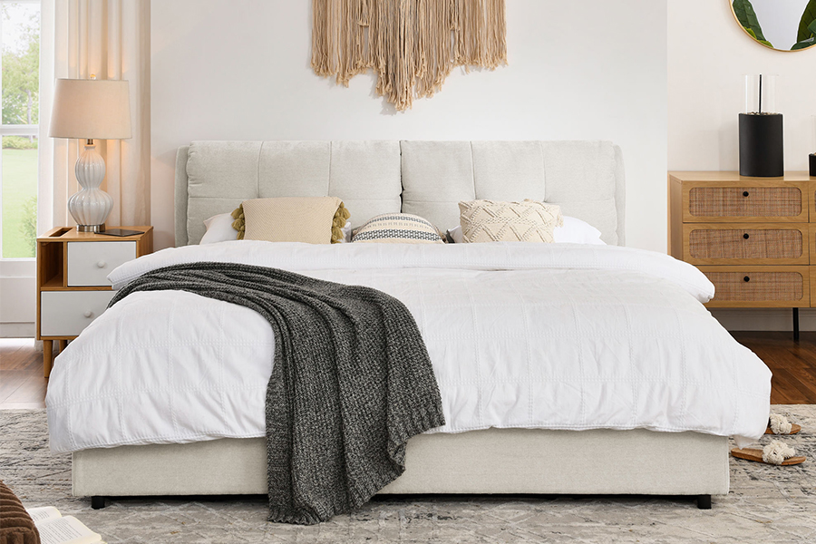 N10 Rangka Katil Penyimpanan Upholster yang mesra alam dan tahan lama