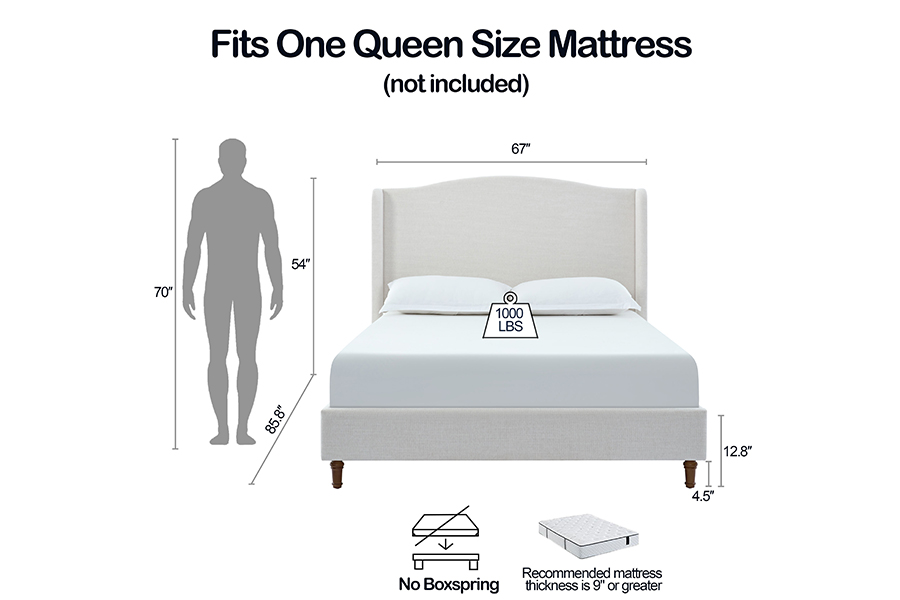 N4 Dimensi katil double bersaiz King Bingkai Katil Penyimpanan Upholsteri