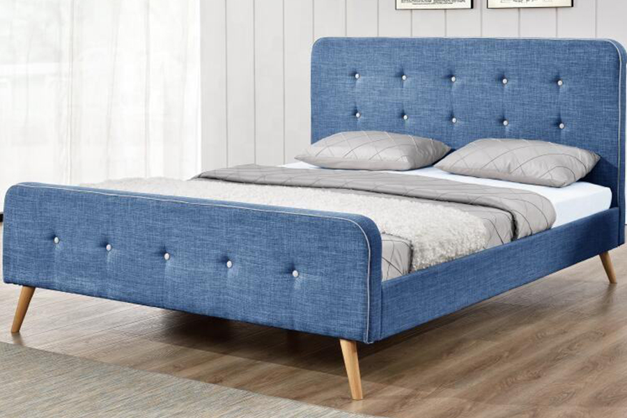Rangka Katil Fabrik Linen 1161 Katil Upholsteri Ketahanan Tinggi