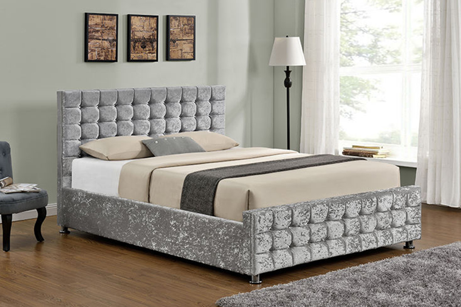 1150 Fabrik lembut Bingkai kayu Katil upholsteri