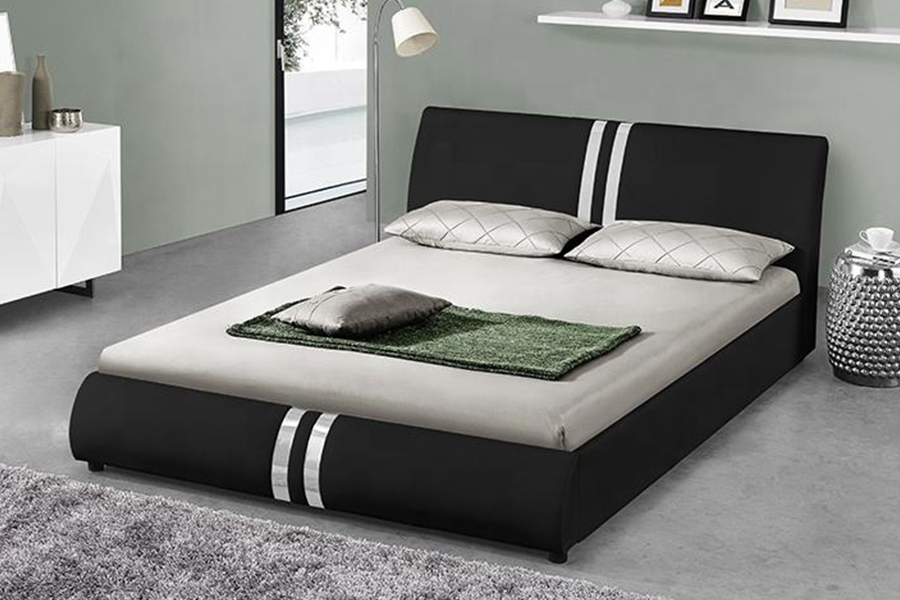1143 Katil Upholsteri Katil Double Kulit Gaya Nordic Moden PU
