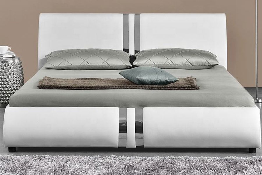 1143 Katil Upholsteri Katil Double Kulit Gaya Nordic Moden PU