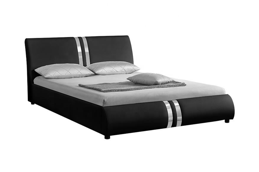 1143 Katil Upholsteri Katil Double Kulit Gaya Nordic Moden PU