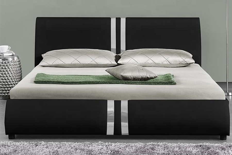 1143 Katil Upholsteri Katil Double Kulit Gaya Nordic Moden PU
