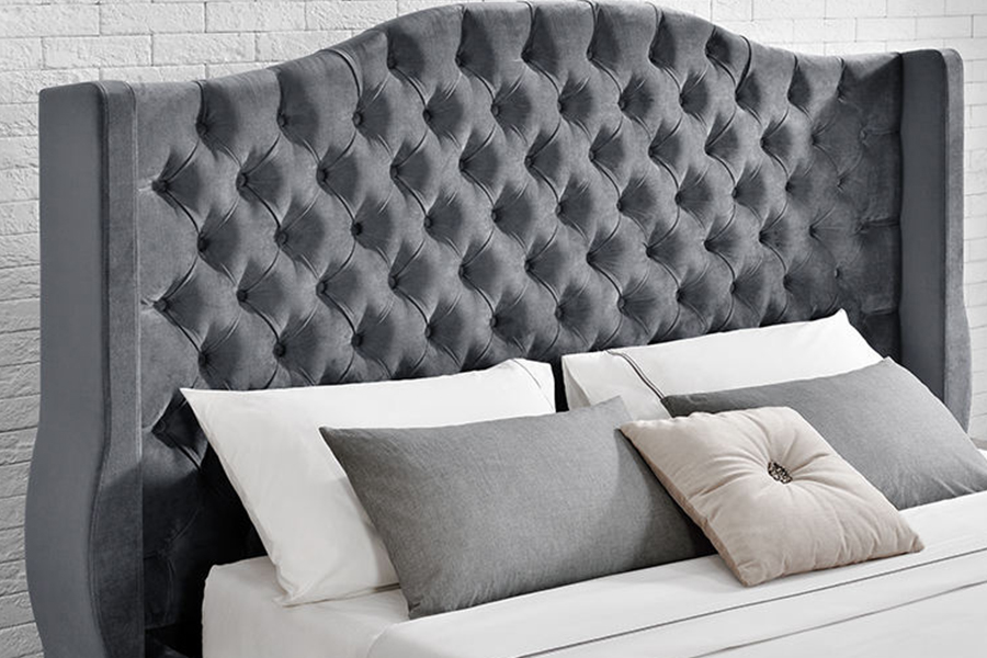 1268 Gaya Mewah Fabrik upholsteri Katil Upholsteri