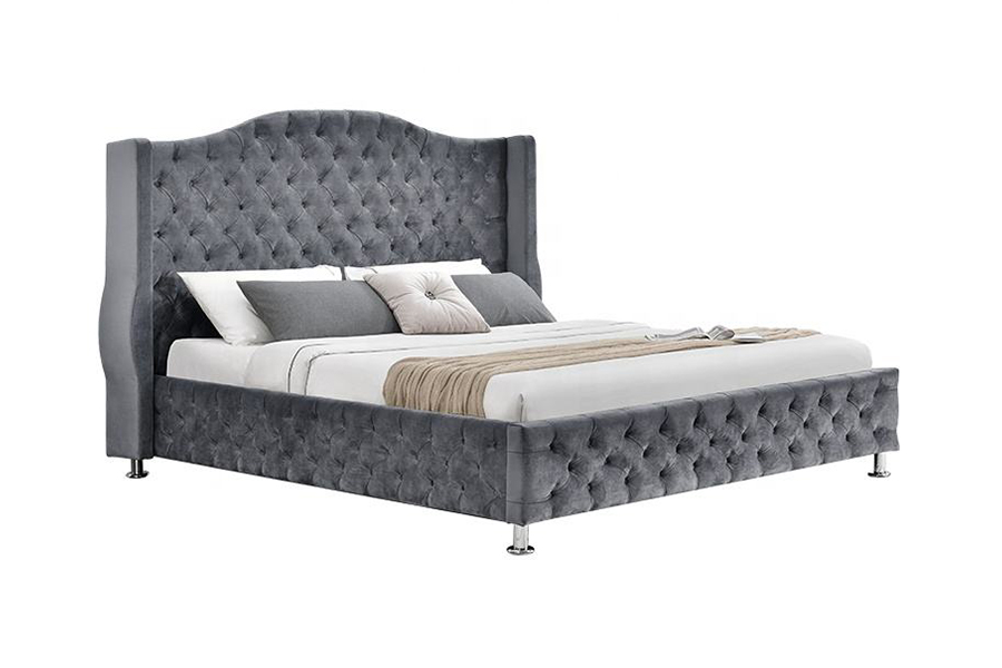 1268 Gaya Mewah Fabrik upholsteri Katil Upholsteri