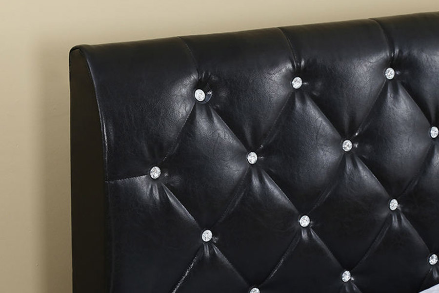 1367 Katil Upholsteri Kepala Katil Pu lembut Kulit Hitam