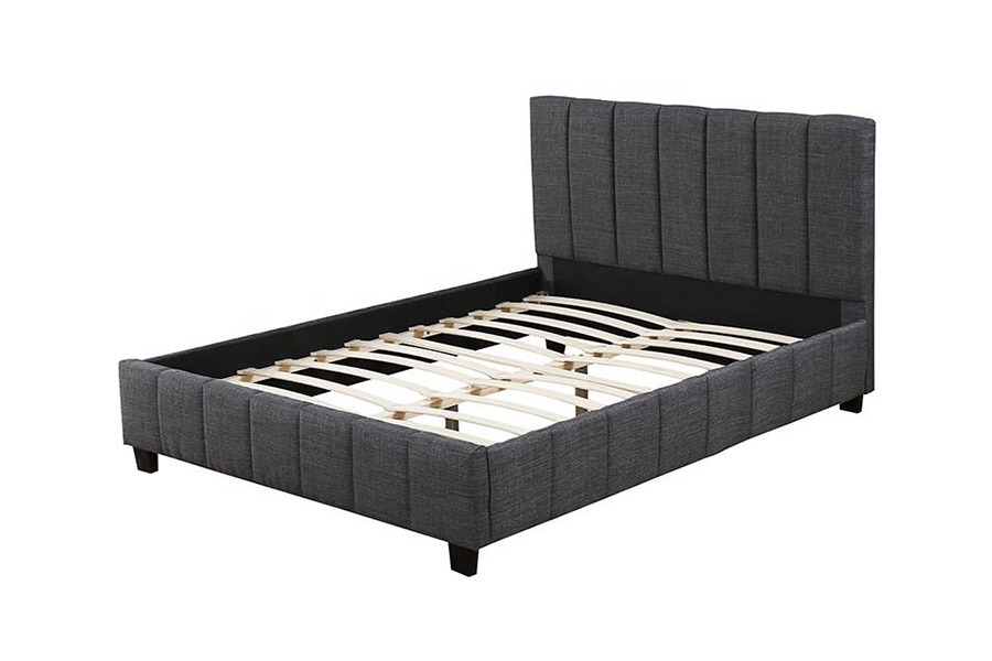 1333 Katil Upholstered Fabrik Mewah Kelabu Moden