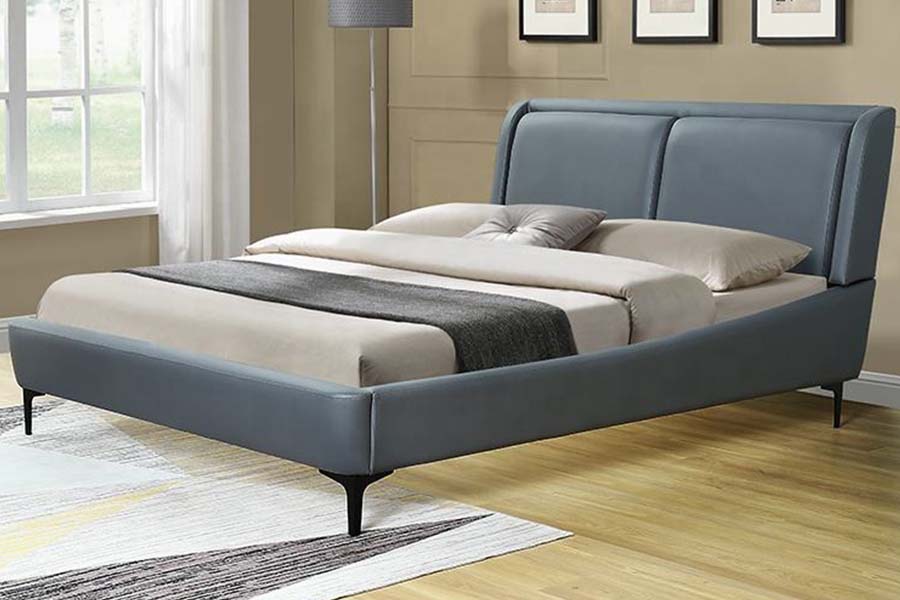 1584 Katil Upholsteri Kepala Katil Lembut Kulit Hitam