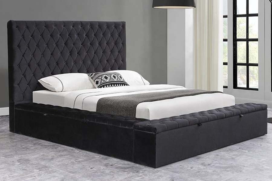 1578 Panel Kayu dan Katil Upholsteri Kepala katil berumbai