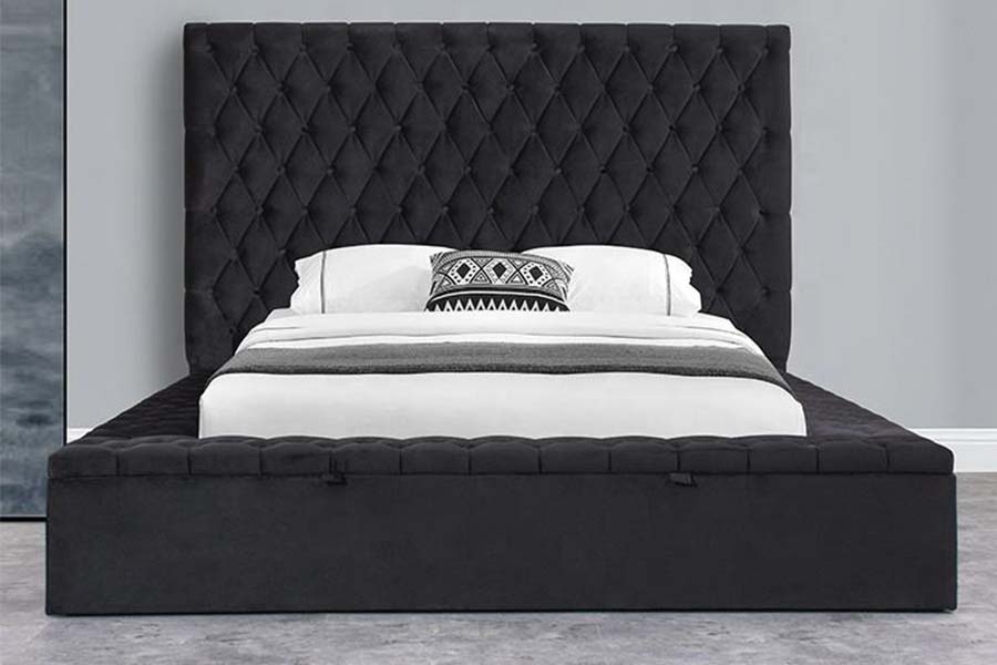1578 Panel Kayu dan Katil Upholsteri Kepala katil berumbai