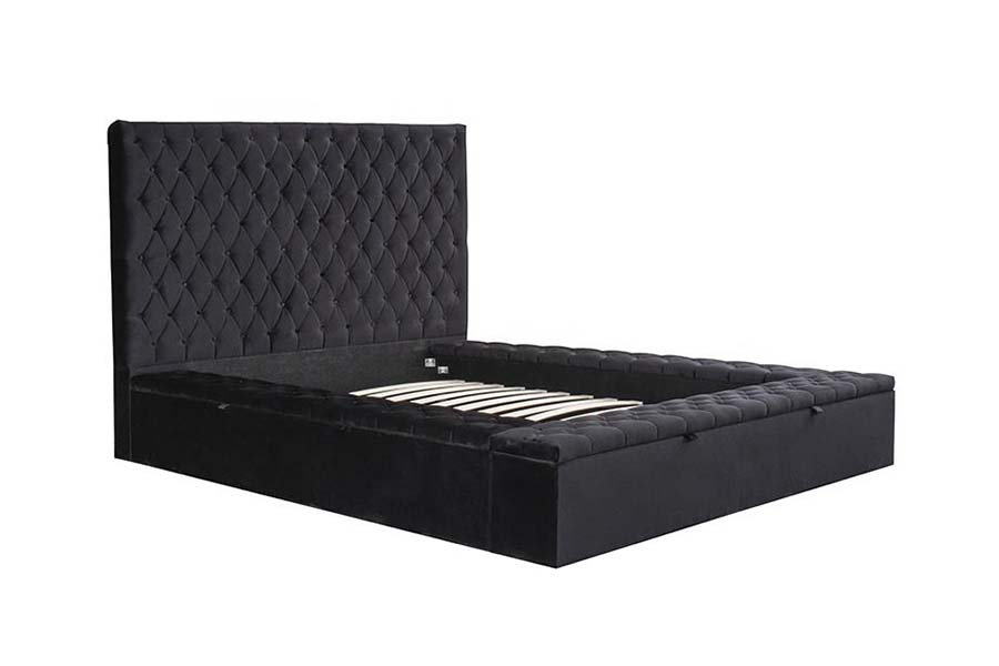 1578 Panel Kayu dan Katil Upholsteri Kepala katil berumbai