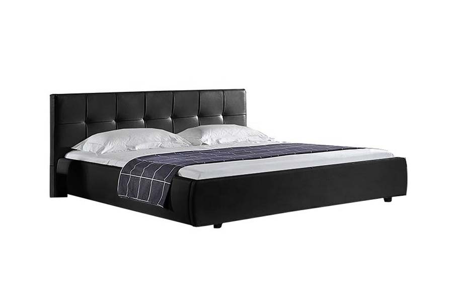 1813 Katil Lembut PU Putih Bingkai Katil Upholsteri LED
