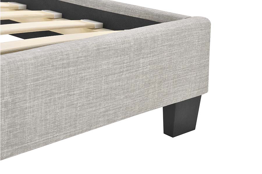 1803 Katil Fabrik Linen Kelabu Upholsteri Lembut Katil Upholsteri