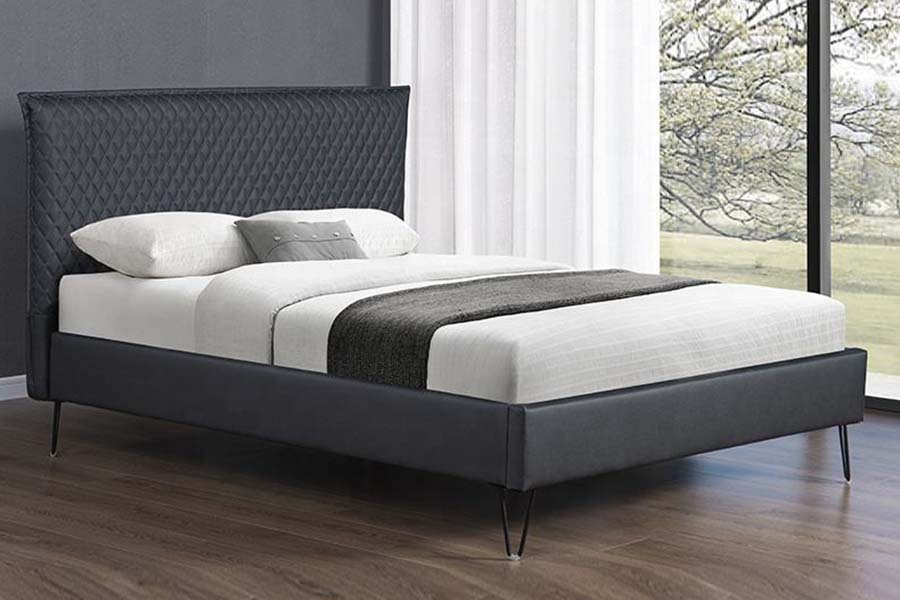 Katil Bett Kulit 1664 Katil Upholsteri Gaya Moden