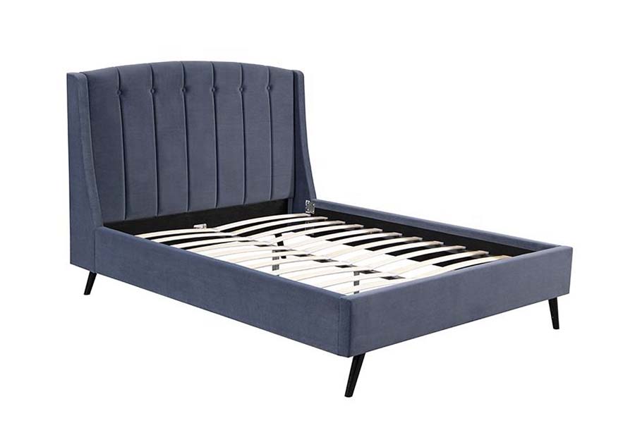 1663 Katil Kayu Baldu Berumbai Double Katil Upholsteri