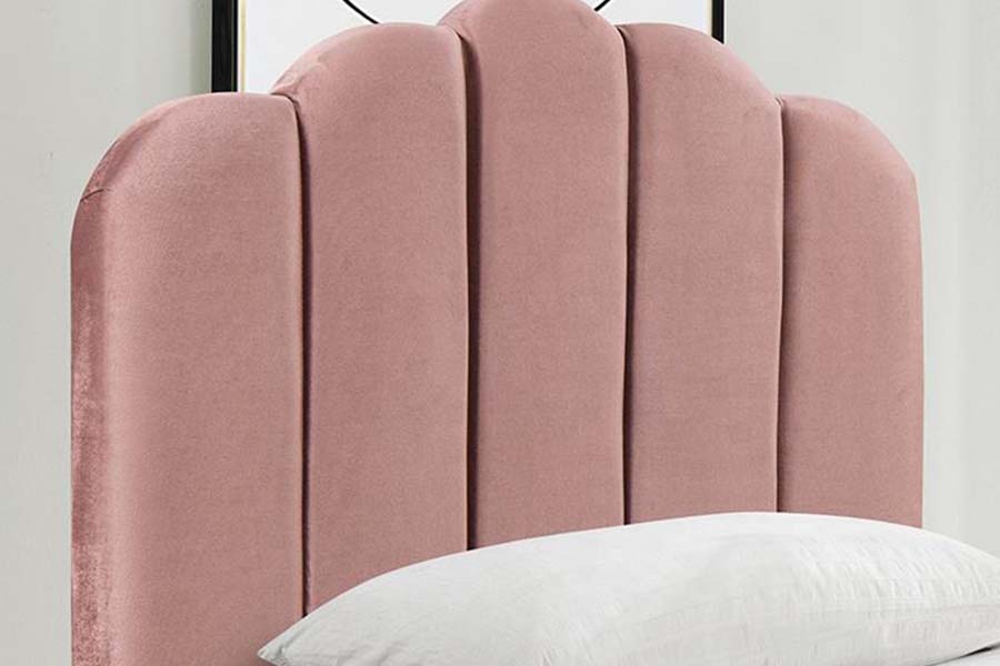 1655 Katil Pelantar Fabrik Linen Merah Jambu Katil Upholsteri