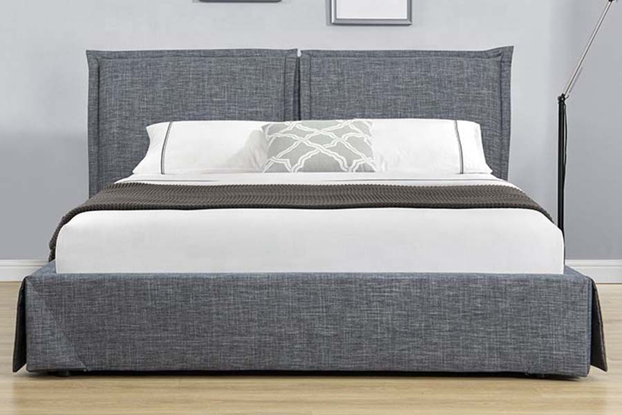 1530 Katil Berlapis Fabrik Linen Rangka Katil Penyimpanan Upholster
