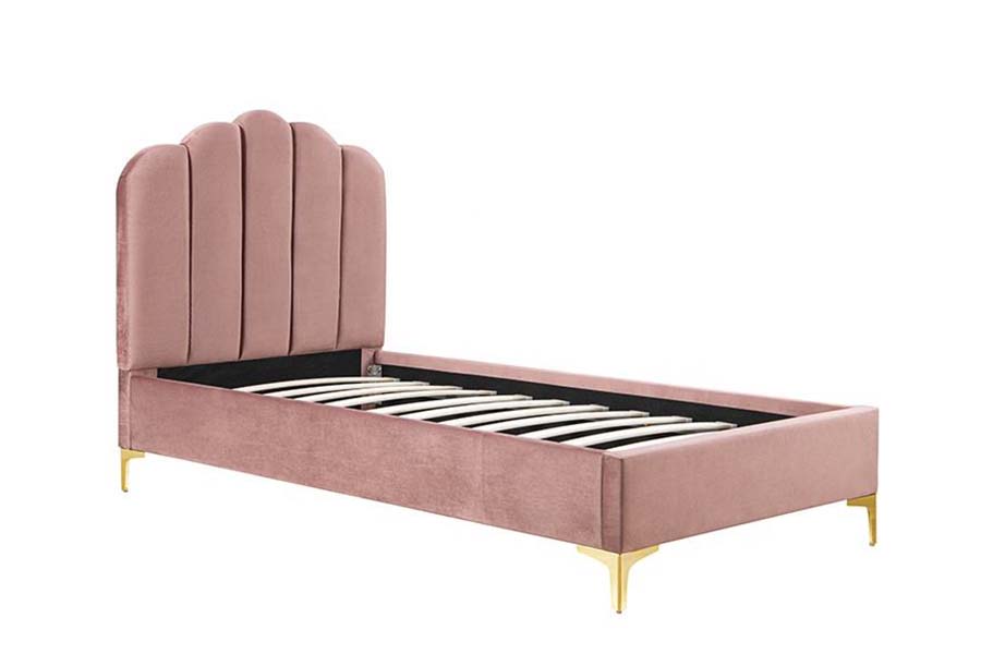 1655 Katil Pelantar Fabrik Linen Merah Jambu Katil Upholsteri