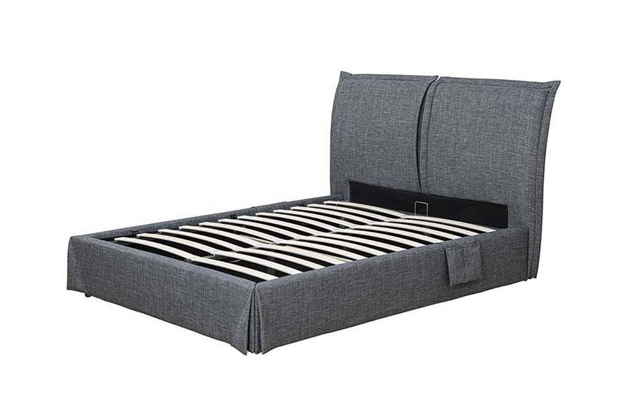 1530 Katil Berlapis Fabrik Linen Rangka Katil Penyimpanan Upholster