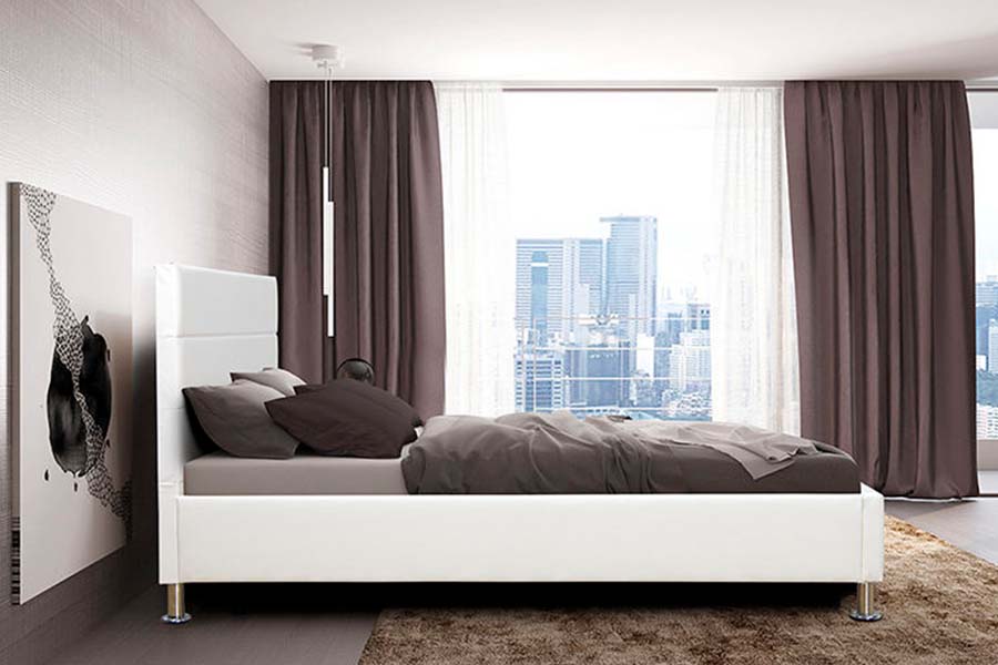 Katil Upholsteri Panel Kepala Katil Blok Persegi 1639