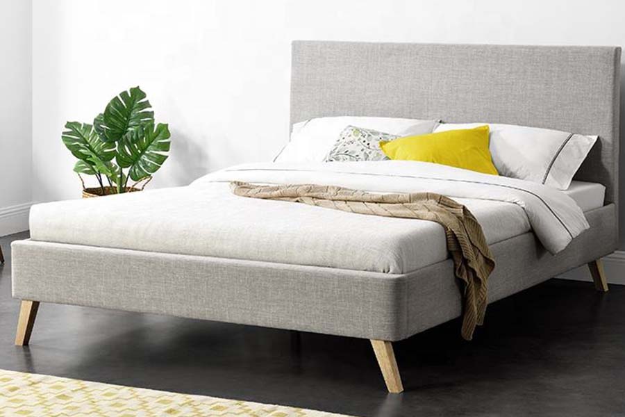 1525 Bingkai Kayu Bersaiz Dua Katil Upholsteri Lembut Upholsteri