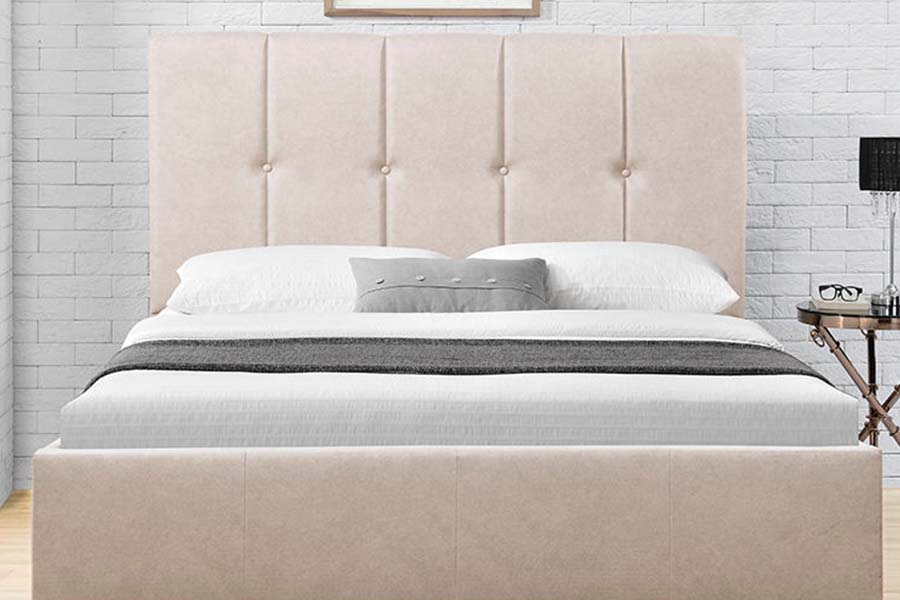 1616 King Size Katil Lembut Rekaan Butang Katil Upholsteri