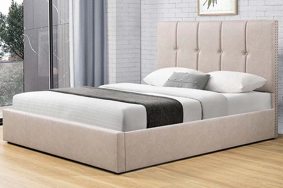 1616 King Size Katil Lembut Rekaan Butang Katil Upholsteri