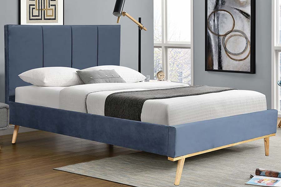 1495 Fabric Double Bed Rangka Katil Tahan Lama Katil Upholsteri