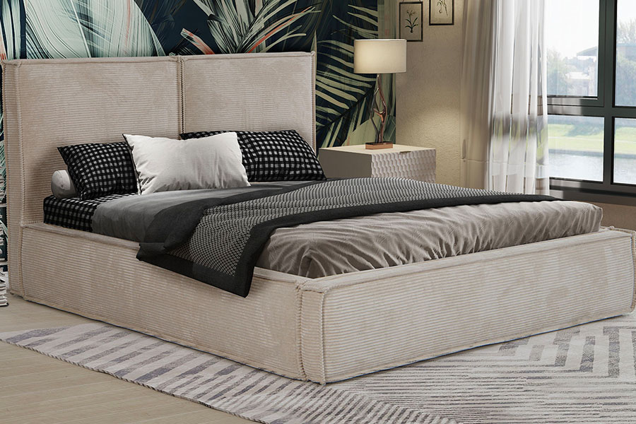 4213 Katil Upholsteri Rekaan Tauhu Fabrik Corduroy