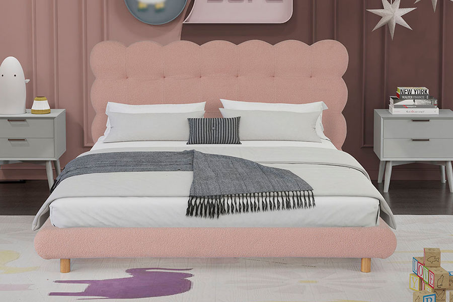 4134 French Design Katil Berumbai Berumbai Bulu Sherpa