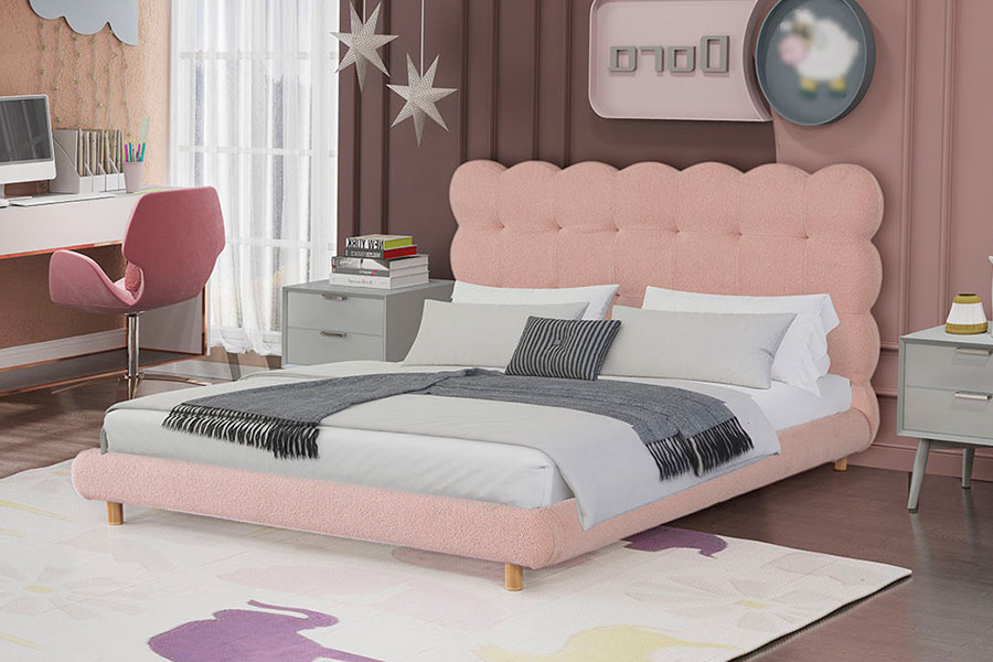 4134 French Design Katil Berumbai Berumbai Bulu Sherpa