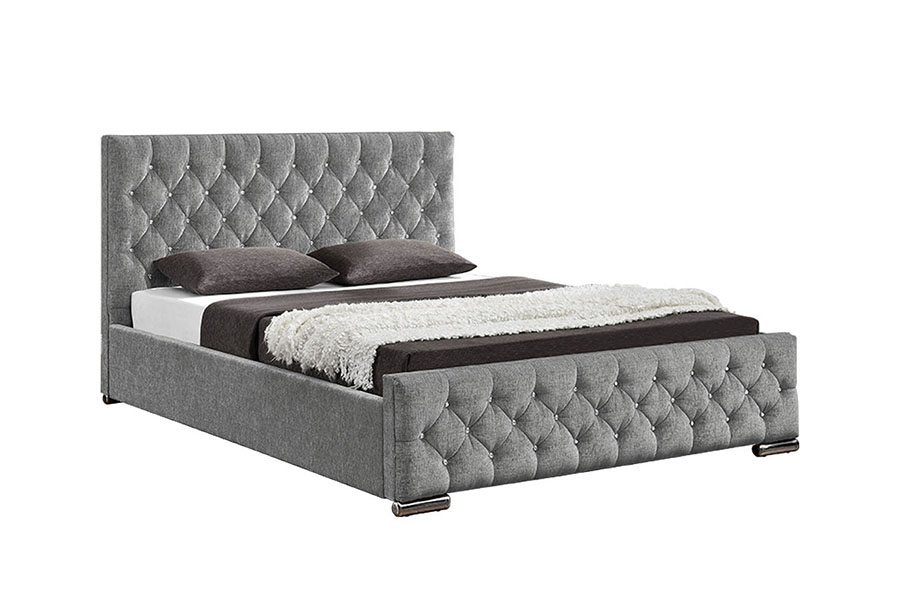Rangka Katil Berumbai Penyimpanan King 1151G Velvet Lift Mewah