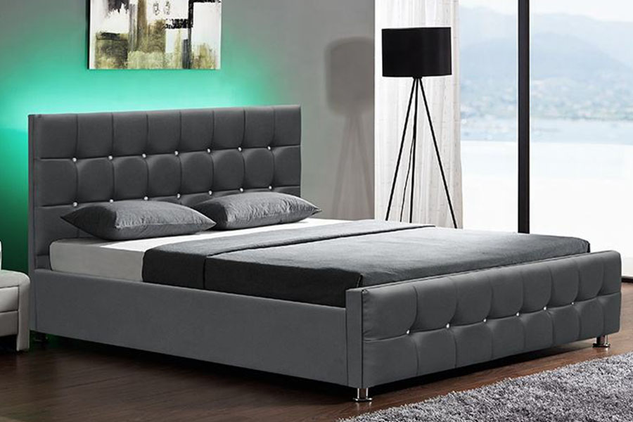 Katil Simpanan Lif Gas LED Chenille Velvet Moden 1149-1G