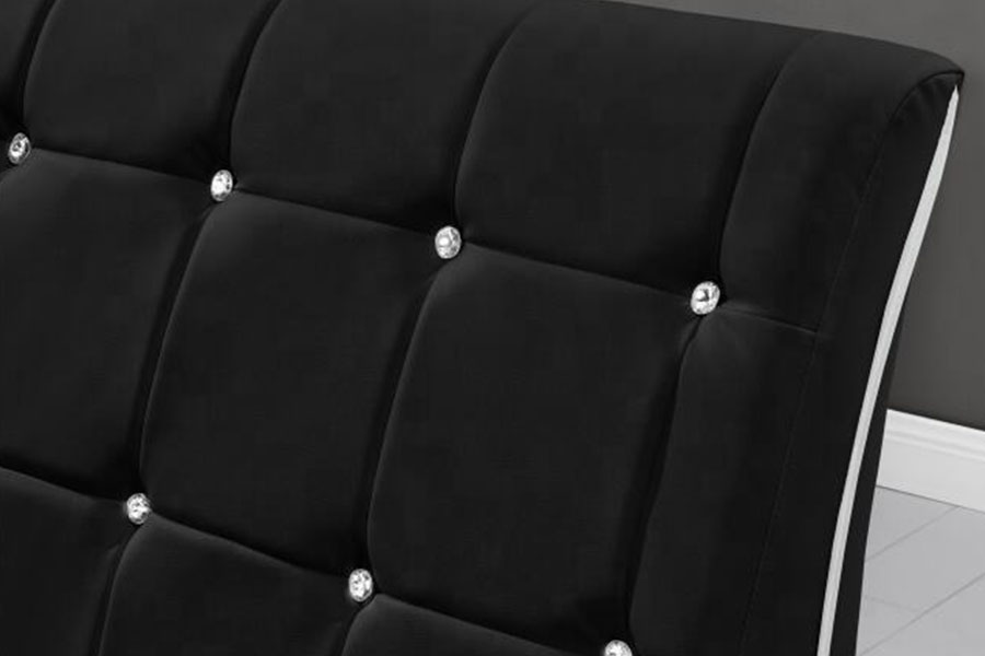 1144-1 Rangka Katil Upholstered LED Mewah Kulit Tiruan Berumbai