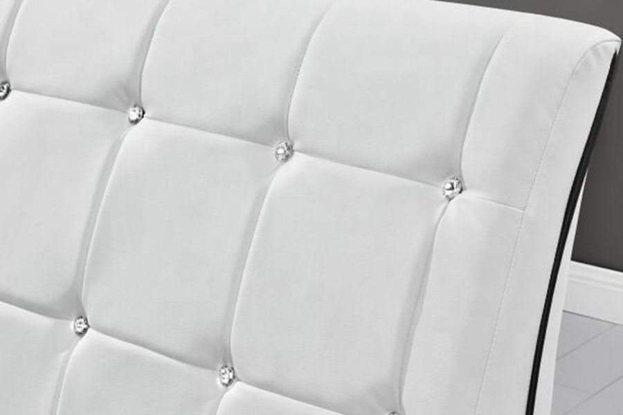 1144-1 Rangka Katil Upholstered LED Mewah Kulit Tiruan Berumbai